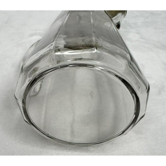 Vintage Glass Syrup Pitcher or Creamer With Metal Hinged Lid & Handle - Picture 7 of 8